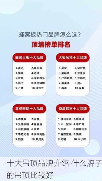 十大吊顶品牌介绍 什么牌子的吊顶比较好