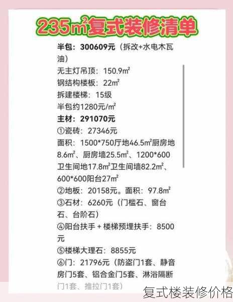 复式楼装修价格