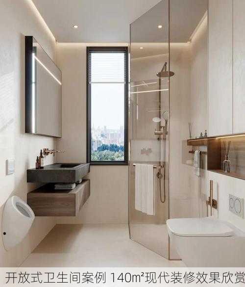 开放式卫生间案例 140㎡现代装修效果欣赏