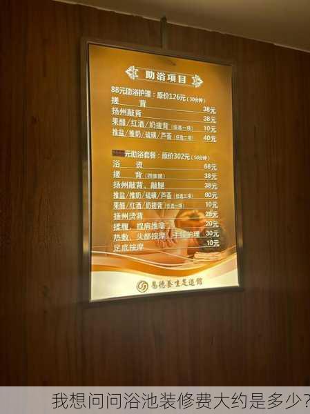 我想问问浴池装修费大约是多少？