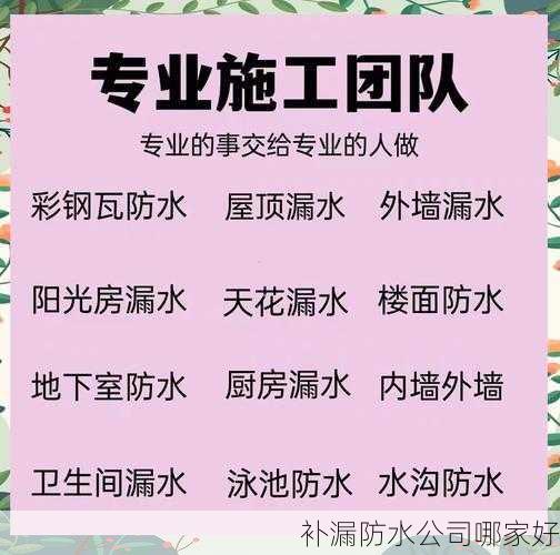 补漏防水公司哪家好