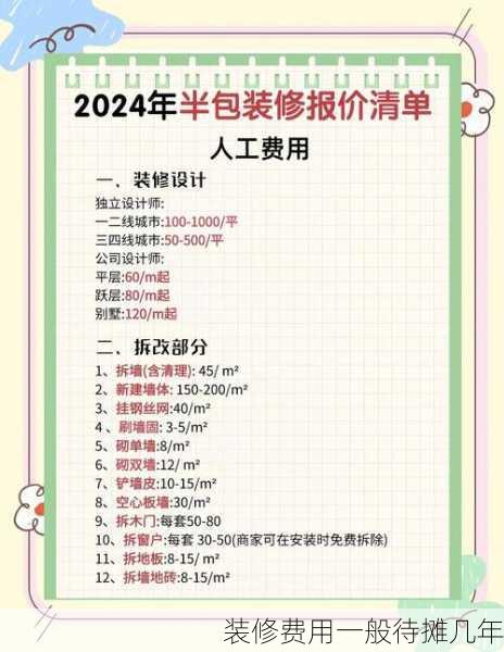 装修费用一般待摊几年