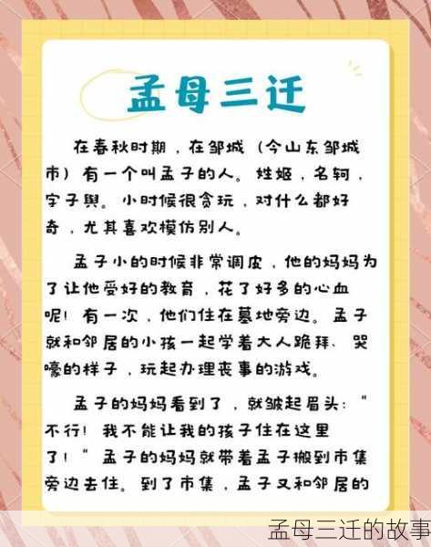 孟母三迁的故事